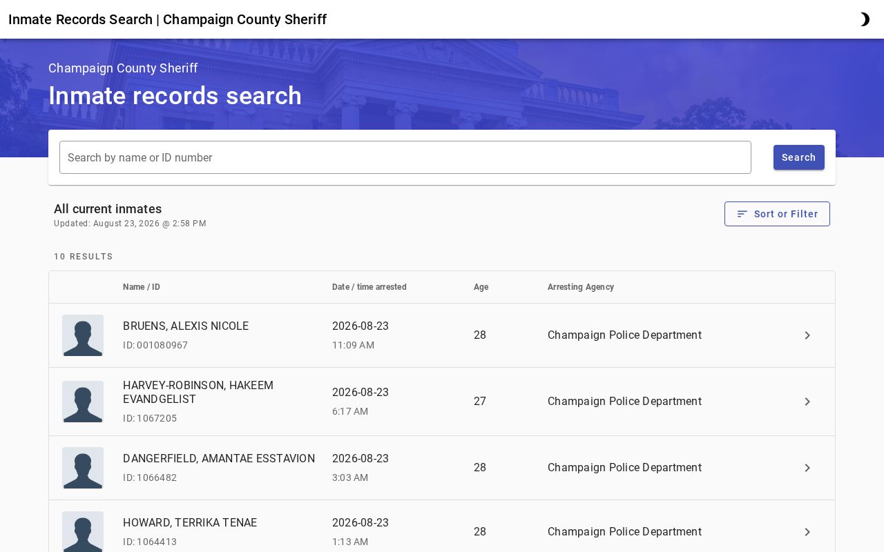 Champaign residents directory public corrections search