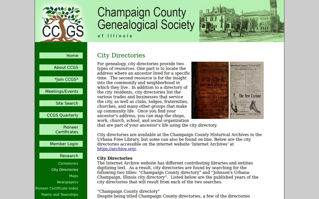 Champaign neighbors historical directory title and year inventory