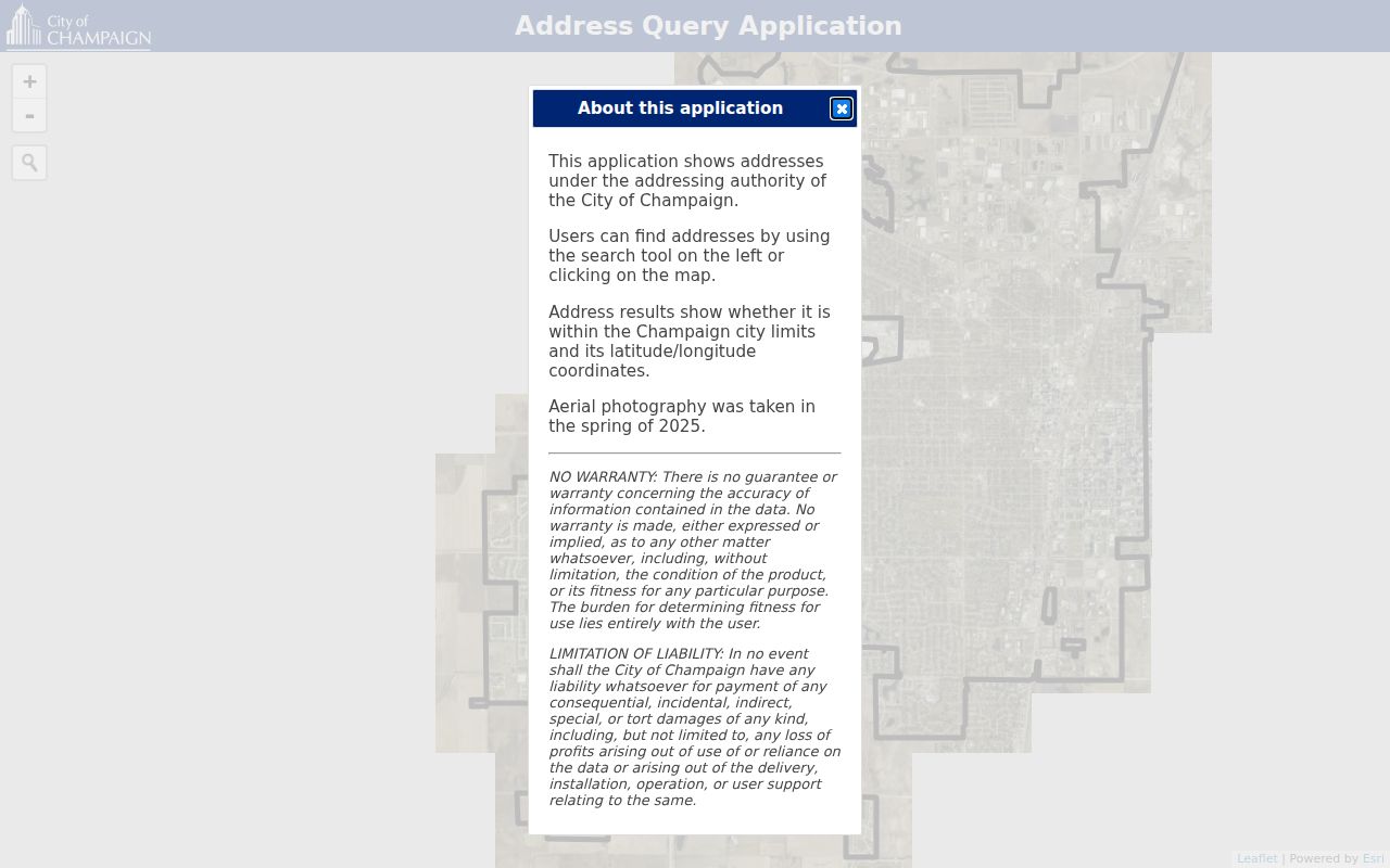 Champaign ZIP code directory city-limit address query